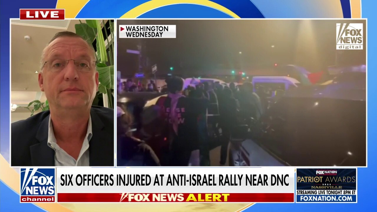 Six police officers injured at anti-Israel rally near DNC