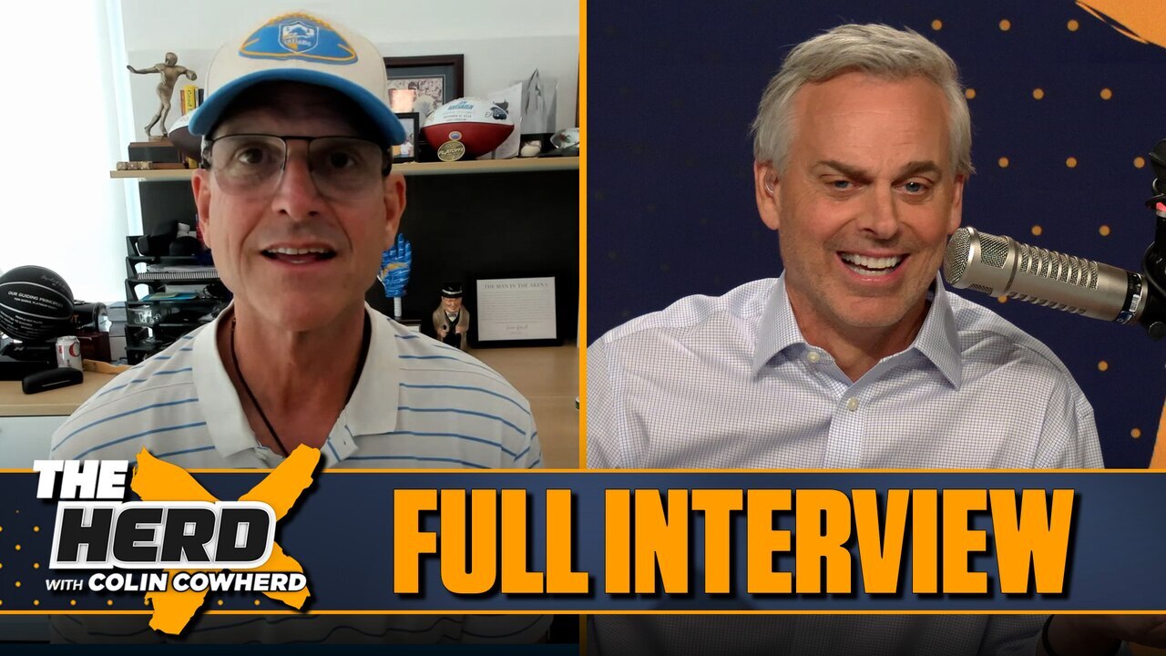 Jim Harbaugh on Chargers culture, Justin Herbert, AFC West competition | FULL INTERVIEW | The Herd