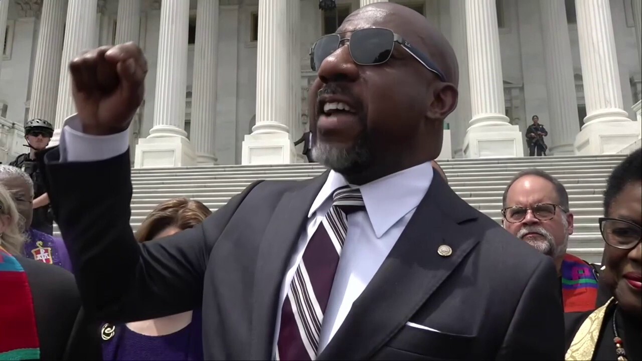 Sen. Raphael Warnock speaks at anti-Big Beautiful Bill vigil