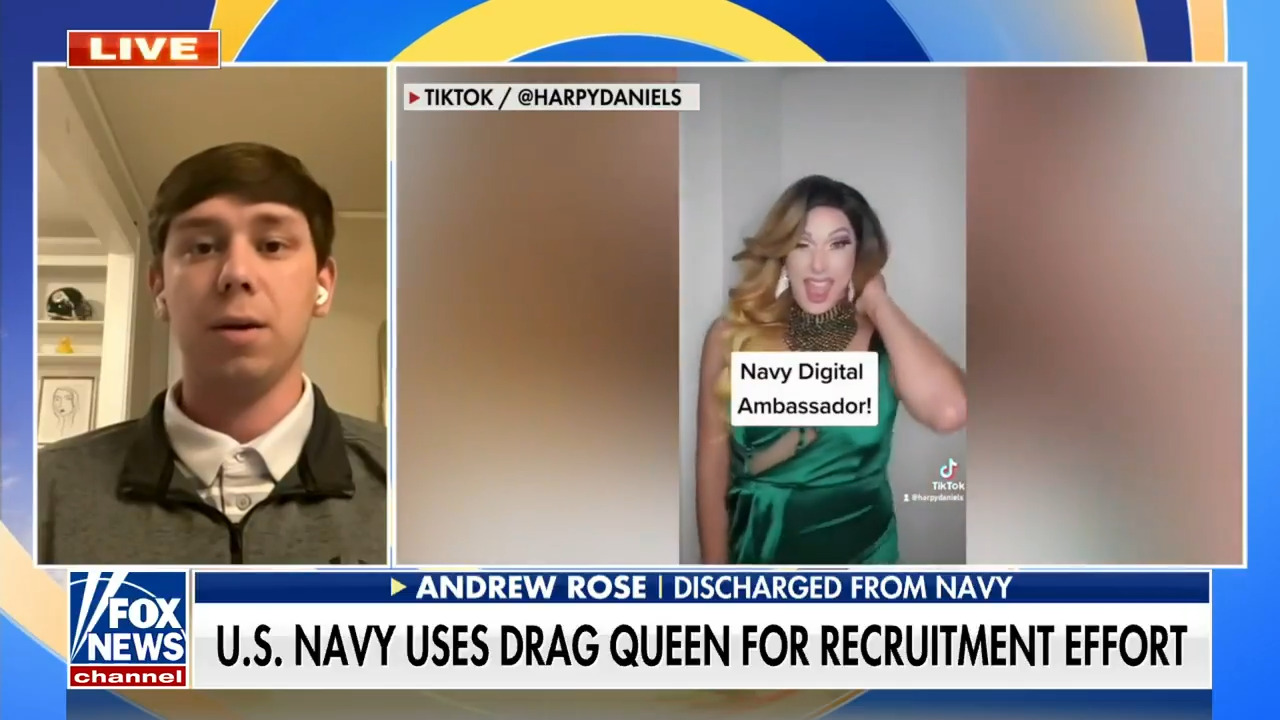 Sailor discharged over vaccine mandate reacts to Navy using drag queen for recruitment