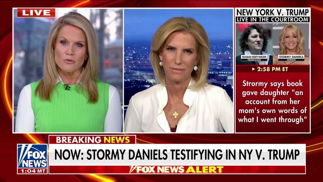 Fox News host Laura Ingraham explains why Stormy Daniels' testimony is 'entirely irrelevant' to the NY v. Trump trial on 'The Story with Martha MacCallum.' 