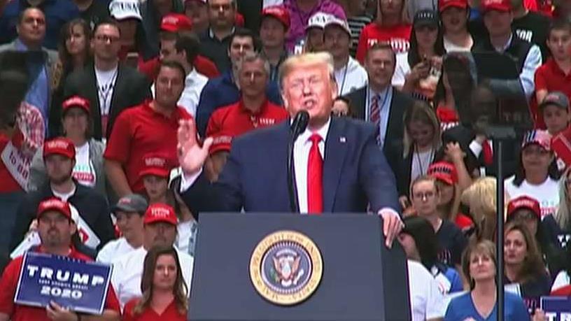 Trump rallies supporters on a strong economy while slamming 'crazy Nancy & shifty Schiff'