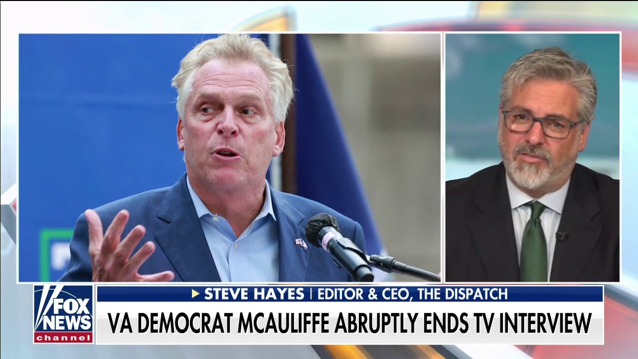 Virginia gubernatorial candidate McAuliffe abruptly ends TV interview