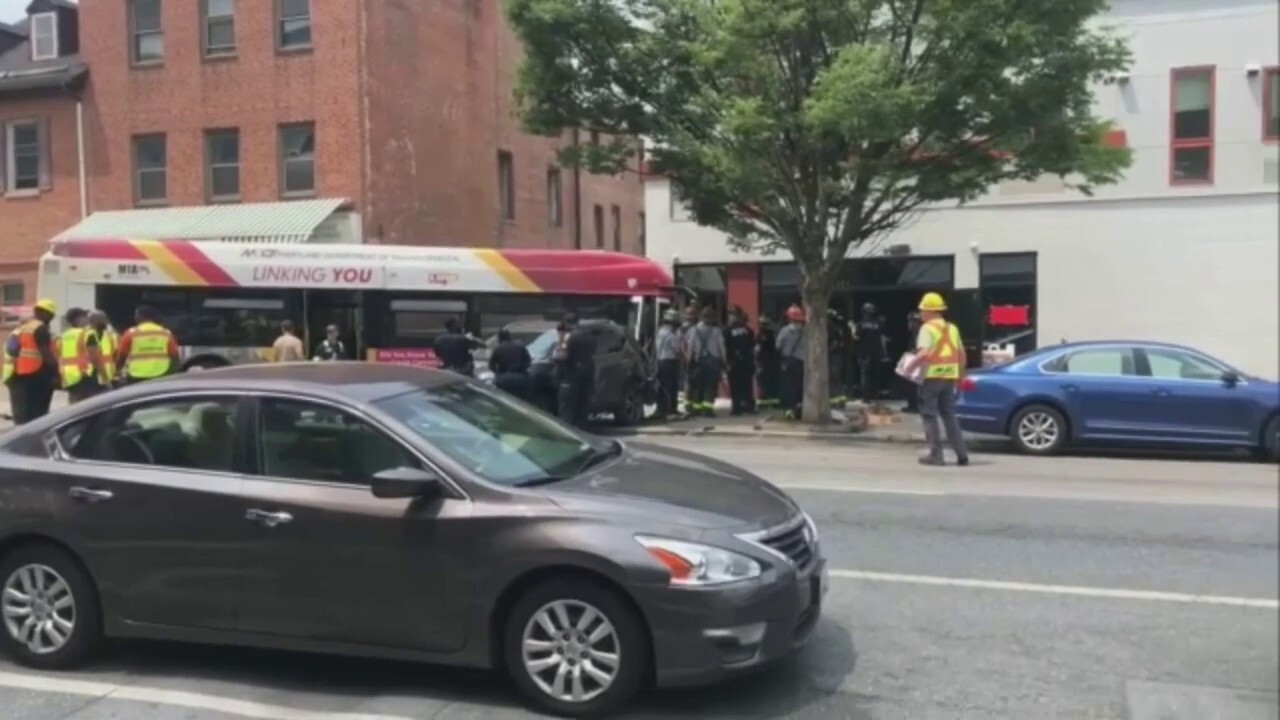 More than a dozen people injured after MTA bus crashes into building in Baltimore