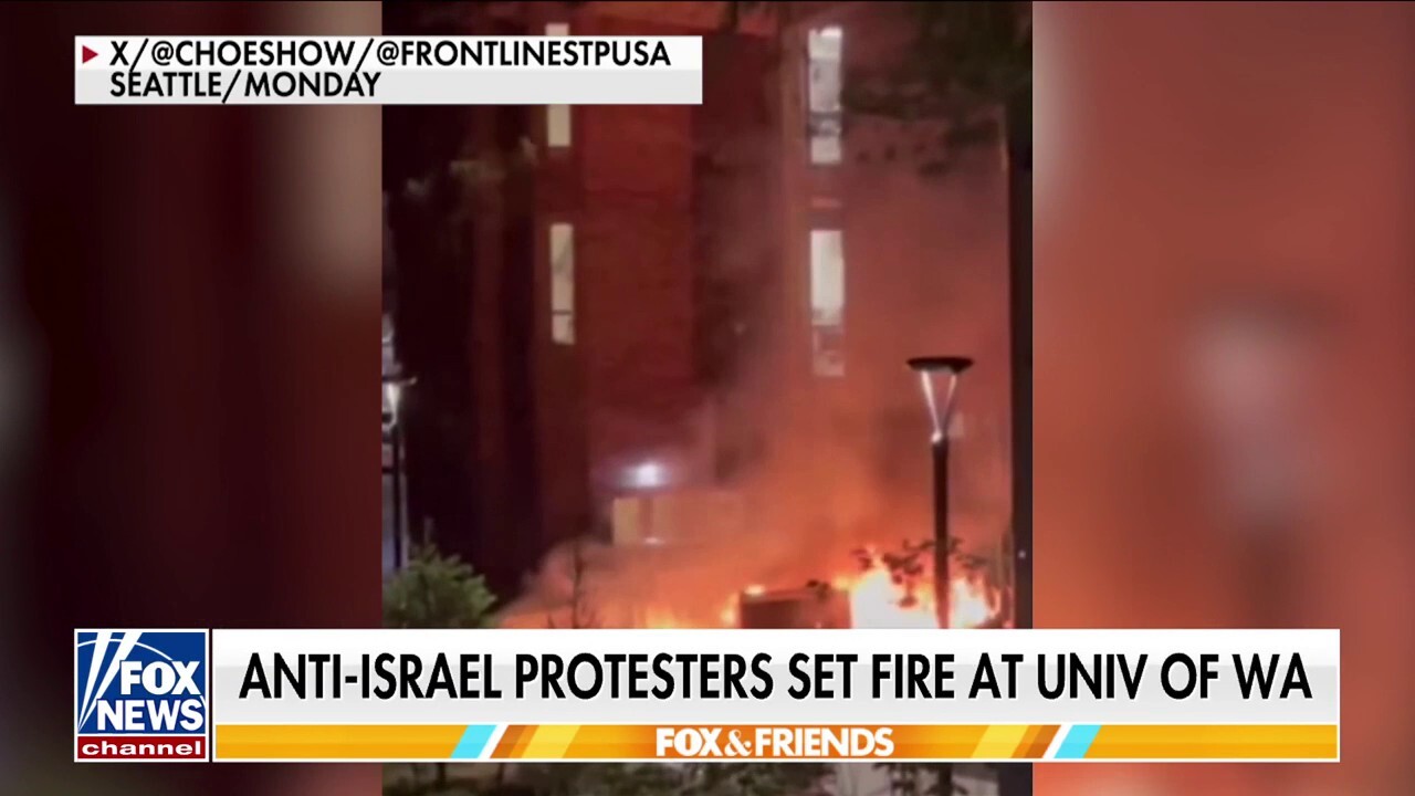 Anti-Israel protesters set fire to University of Washington