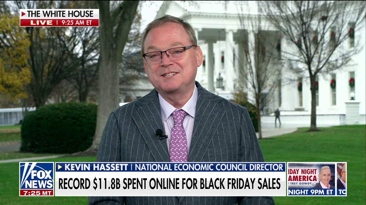 National Economic Council Director Kevin Hassett joins 'Fox & Friends Weekend' to discuss a record-breaking Black Friday despite national concerns of affordability and how the Trump administration says it's reducing prices and inflation.
