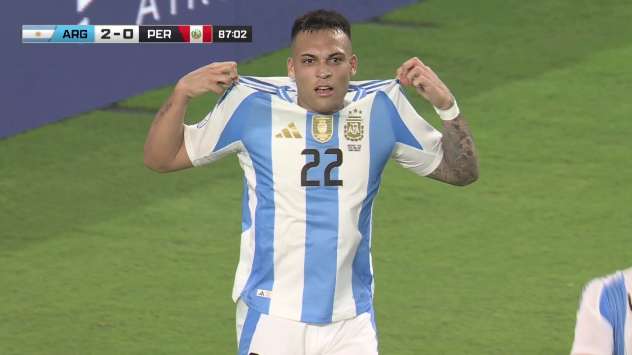 Lautaro Martínez scores his second goal as Argentina takes a 2-0 lead over Peru | 2024 Copa América
