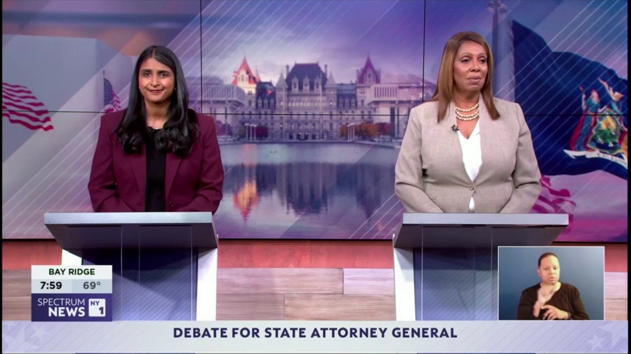 Letitia James stumped by debate question as rival quips: ‘She only admires herself’
