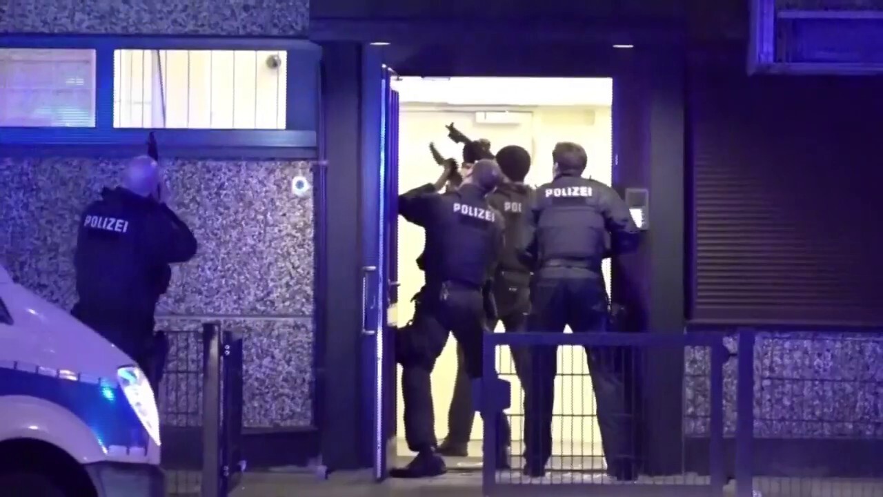 Police arrive on scene at Hamburg shooting in Germany