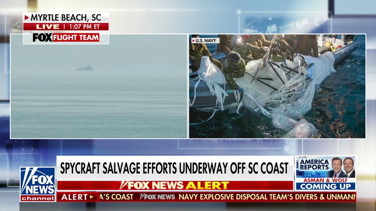 Us Military Continues Chinese Spy Flight Salvage Operation Fox News Video