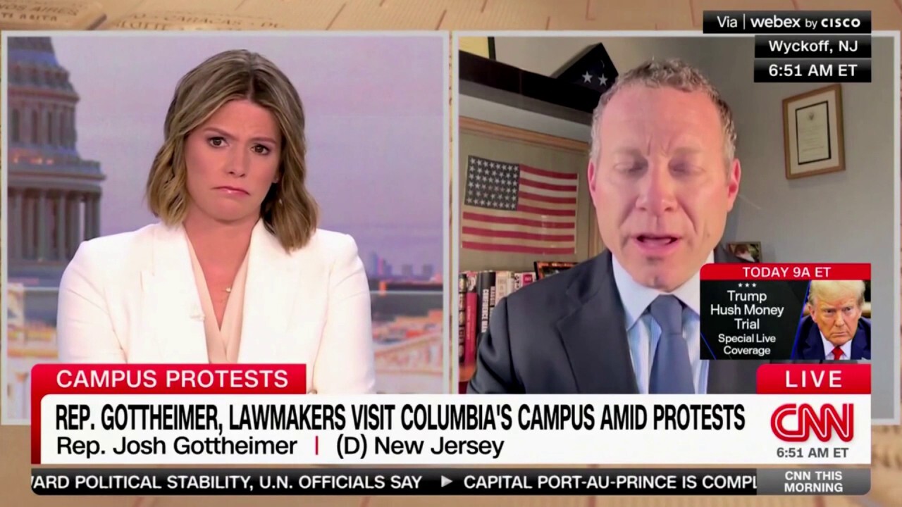 Democratic Rep. Gottheimer says he would be worried to send children to Columbia after visiting protests