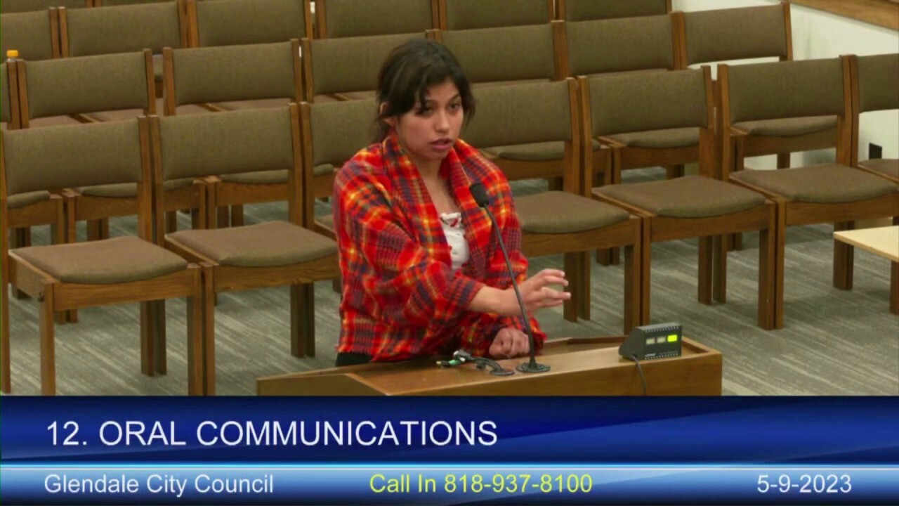 Thelma Gonzalez speaks to the Glendale City Council about LGBT activism on campus