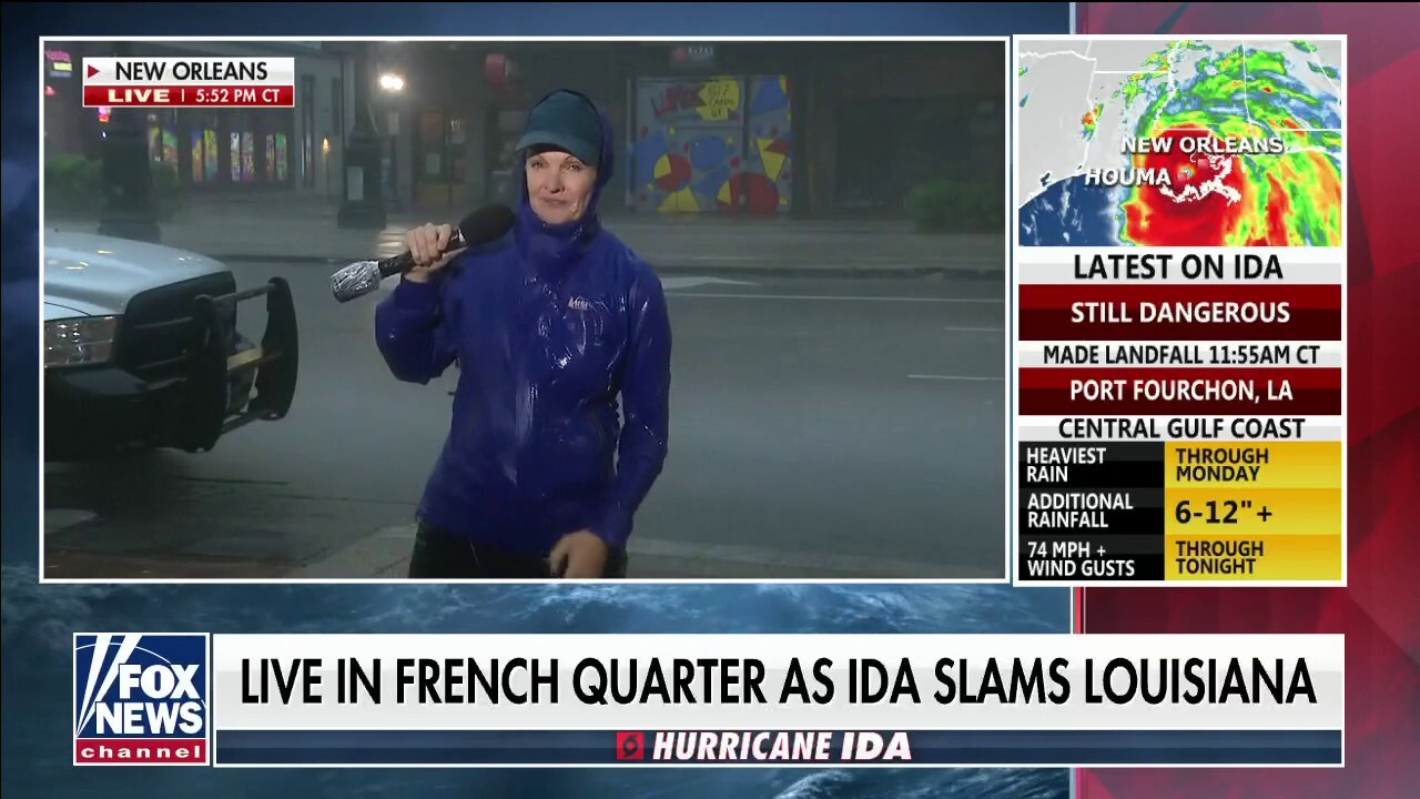 Caroline Shively reporting live from French Quarter, New Orleans on Hurricane Ida