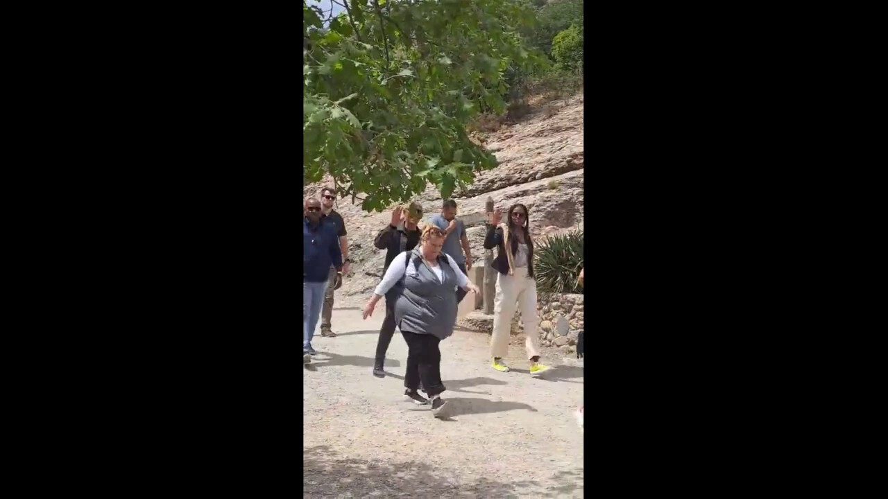 The Obamas and Steven Spielberg visit Montserrat Monastery in Spain
