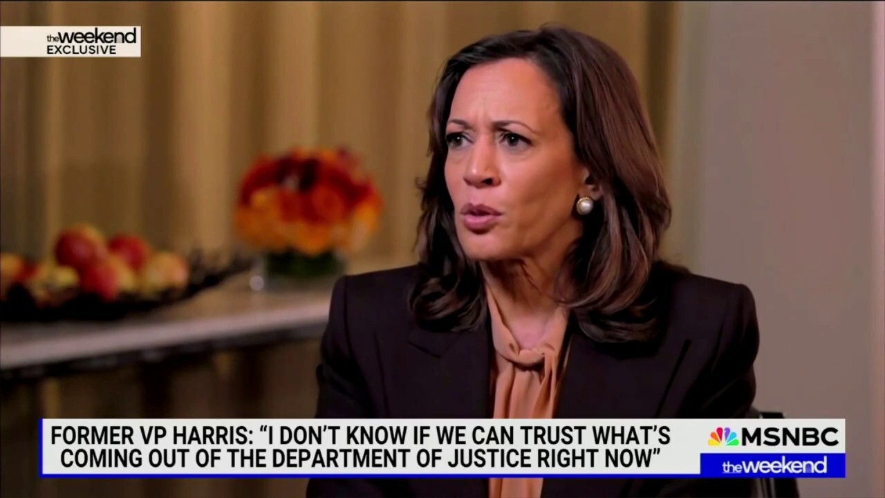Harris says she doesn’t think people can trust the Justice Department under Trump