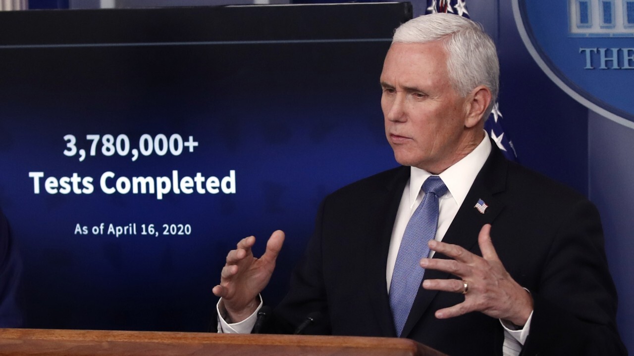 Vice President Pence says states have enough COVID-19 tests to implement phase one of reopening plan	