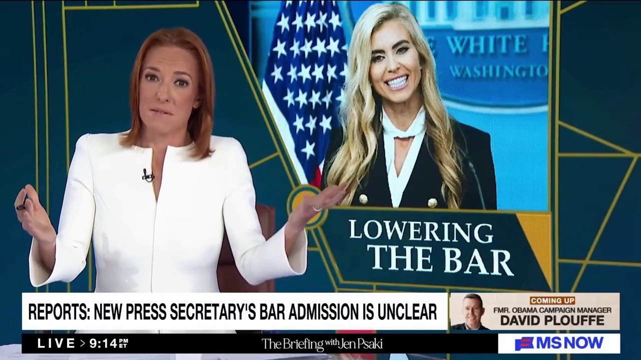 Jen Psaki mocks Trump's new press secretary, questions if she's a 'potentially fake lawyer'