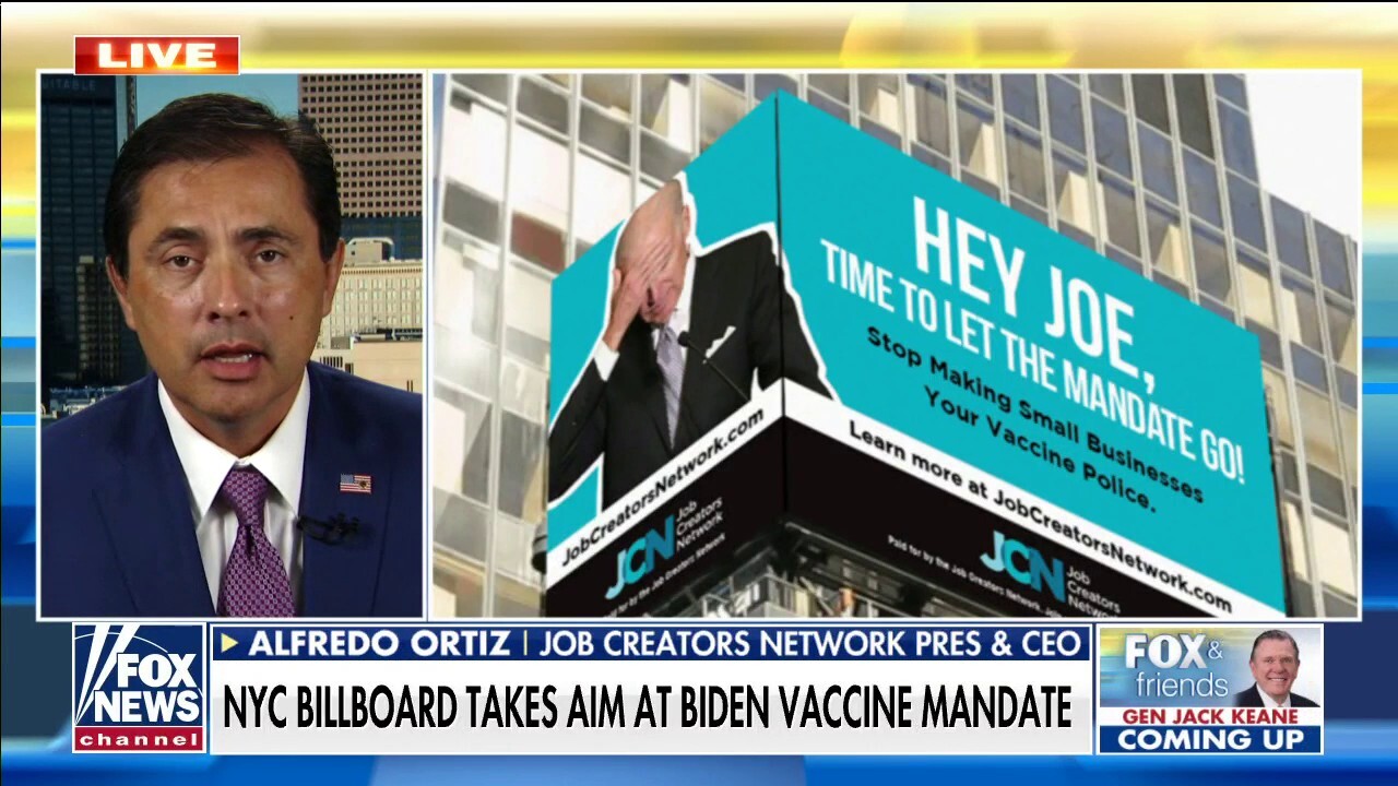 Job Creators Network billboard in Time Square hits Biden for vaccine mandate