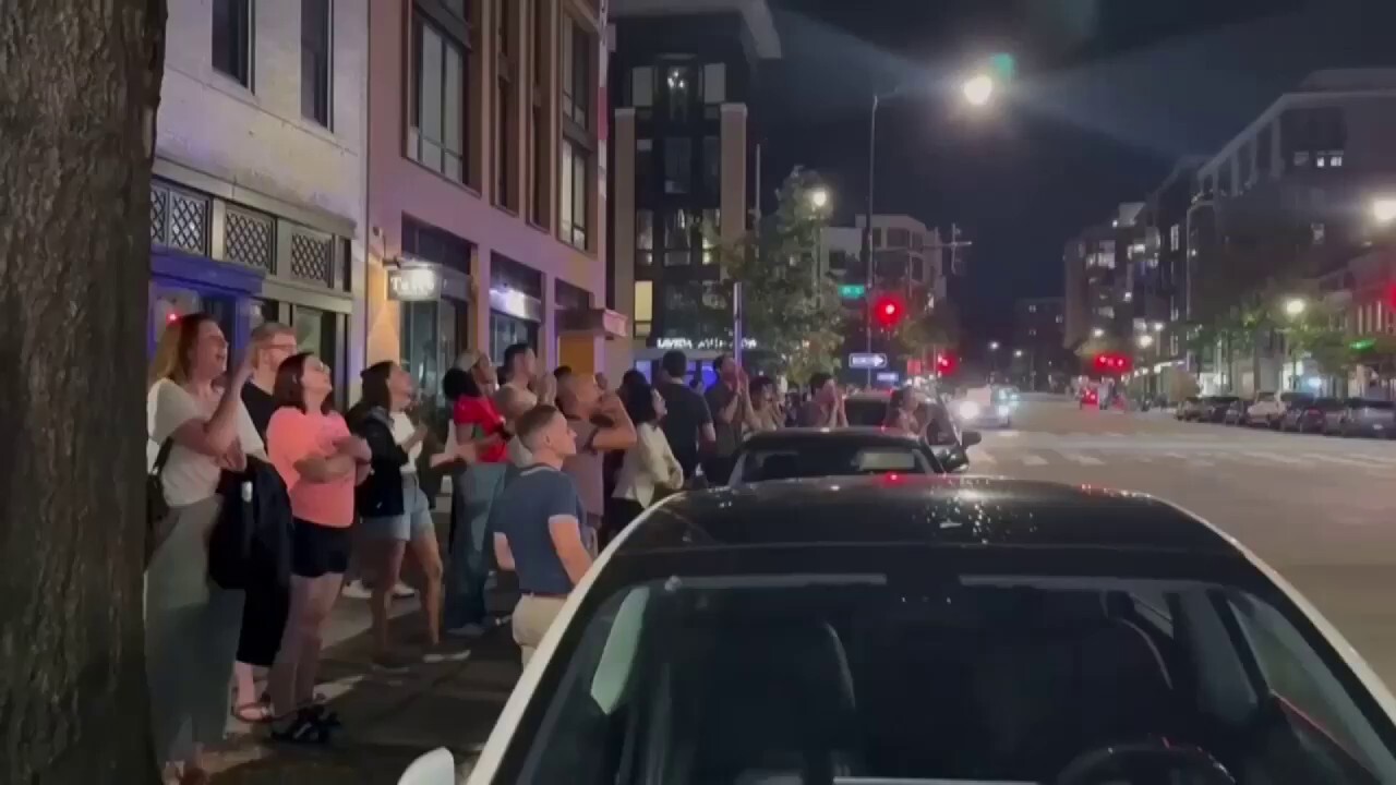 Protesters yell at DC police setting up checkpoint during Trump's crime crackdown