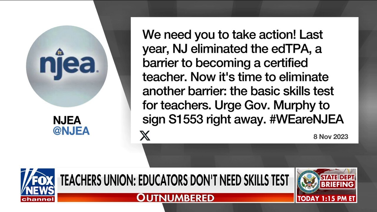 New Jersey teachers union: Get rid of basic skills test for new educators