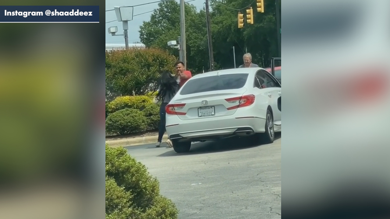 Fight breaks out as tempers flare at crowded North Carolina gas station