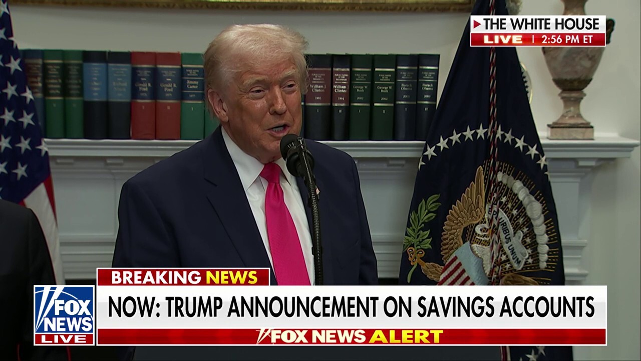 President Donald Trump outlines newborn savings accounts and praises Michael and Susan Dell for supporting the launch of the new ‘Trump Accounts’ initiative.