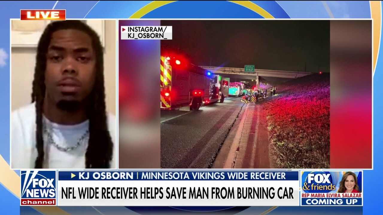 NFL player KJ Osborn rescues man from burning car in Austin