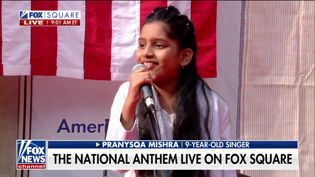 Nine-year-old singer wows with national anthem rendition