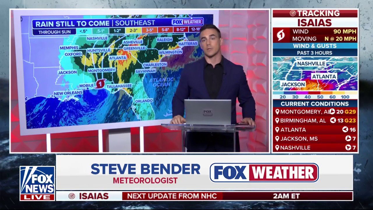 Hurricane Isaias downgraded to Category 1 as it moves inland