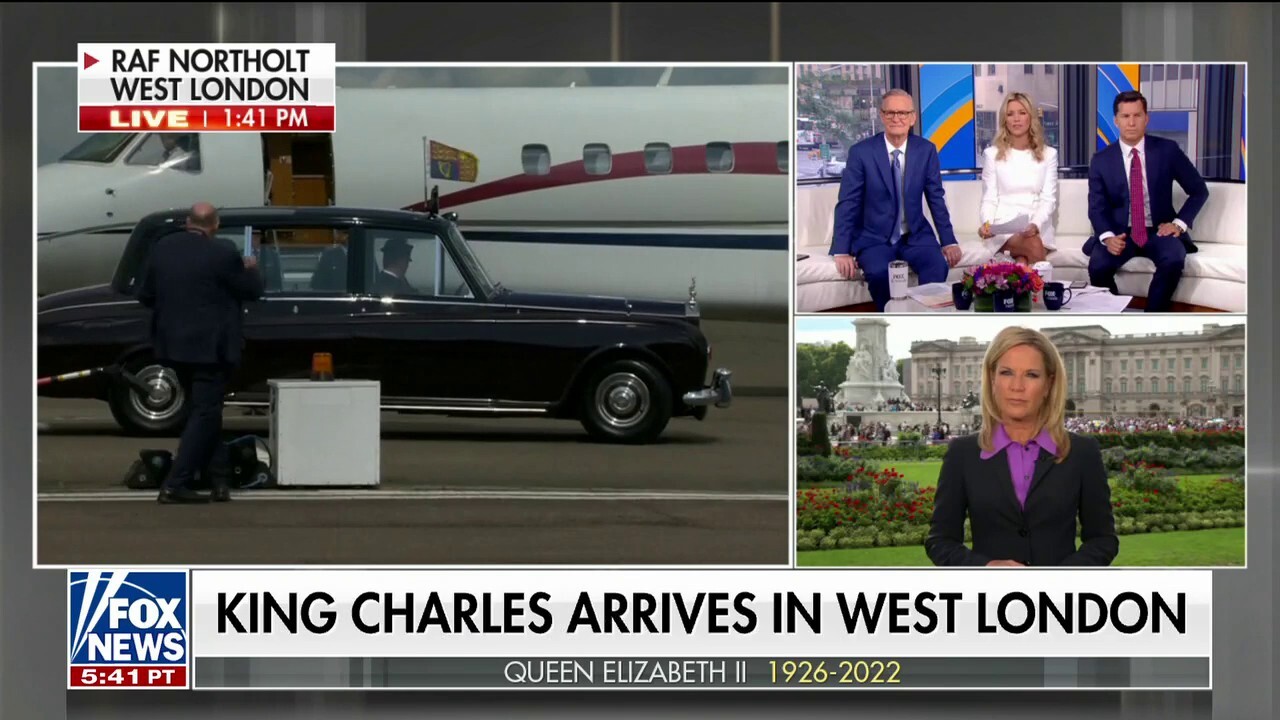 King Charles III arrives, awaiting upcoming address