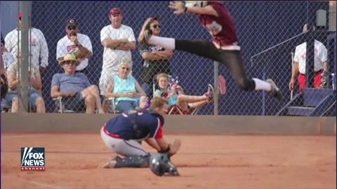 Cadet scores the most determined softball run