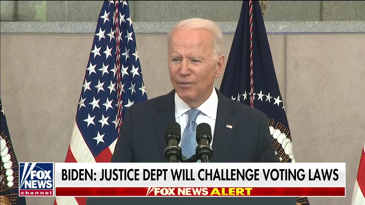 Biden doubles down in fight over voting laws 