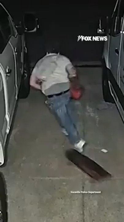 Suspected burglar slips on getaway skateboard, crashing into van