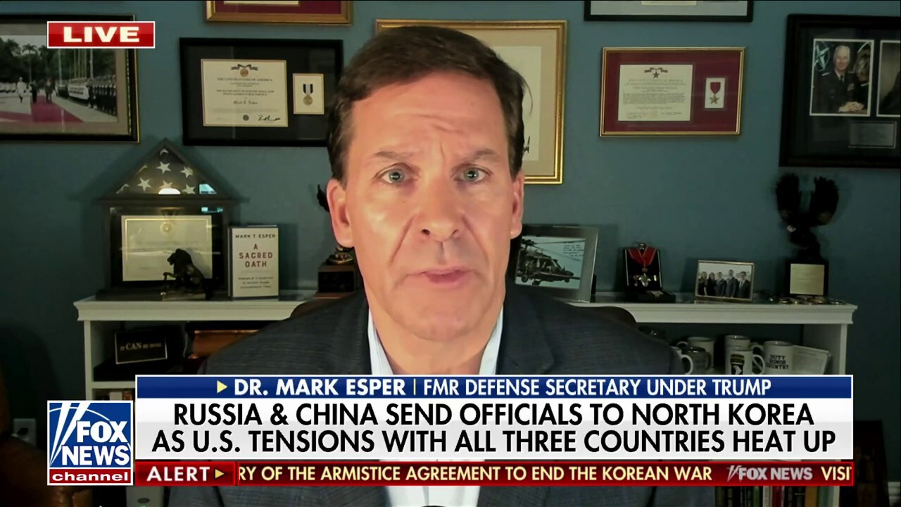 Dr. Mark Esper, former Defense Secretary under Trump, discusses China and Russia sending officials to North Korea amid rising tensions and reports of Wagner Group troops moving near NATO territory.
