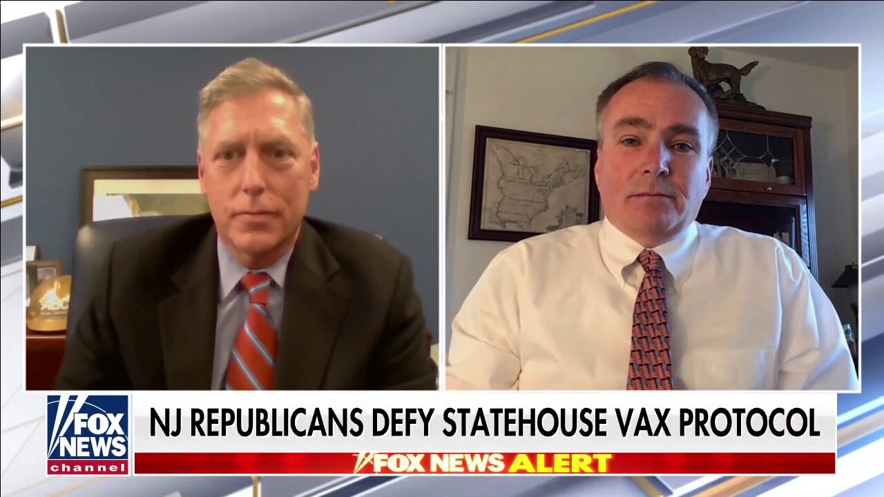 New Jersey Republican assemblymen protest statehouse's vax tyranny