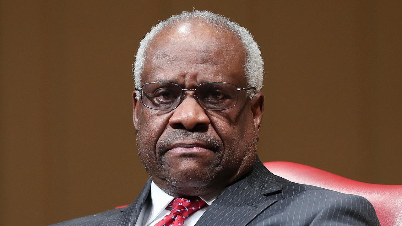 Supreme Court Justice Clarence Thomas, for first time in years, speaks during arguments