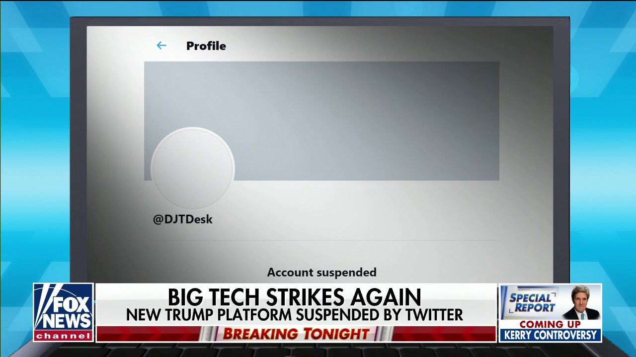 Twitter suspends account for new Trump communications platform