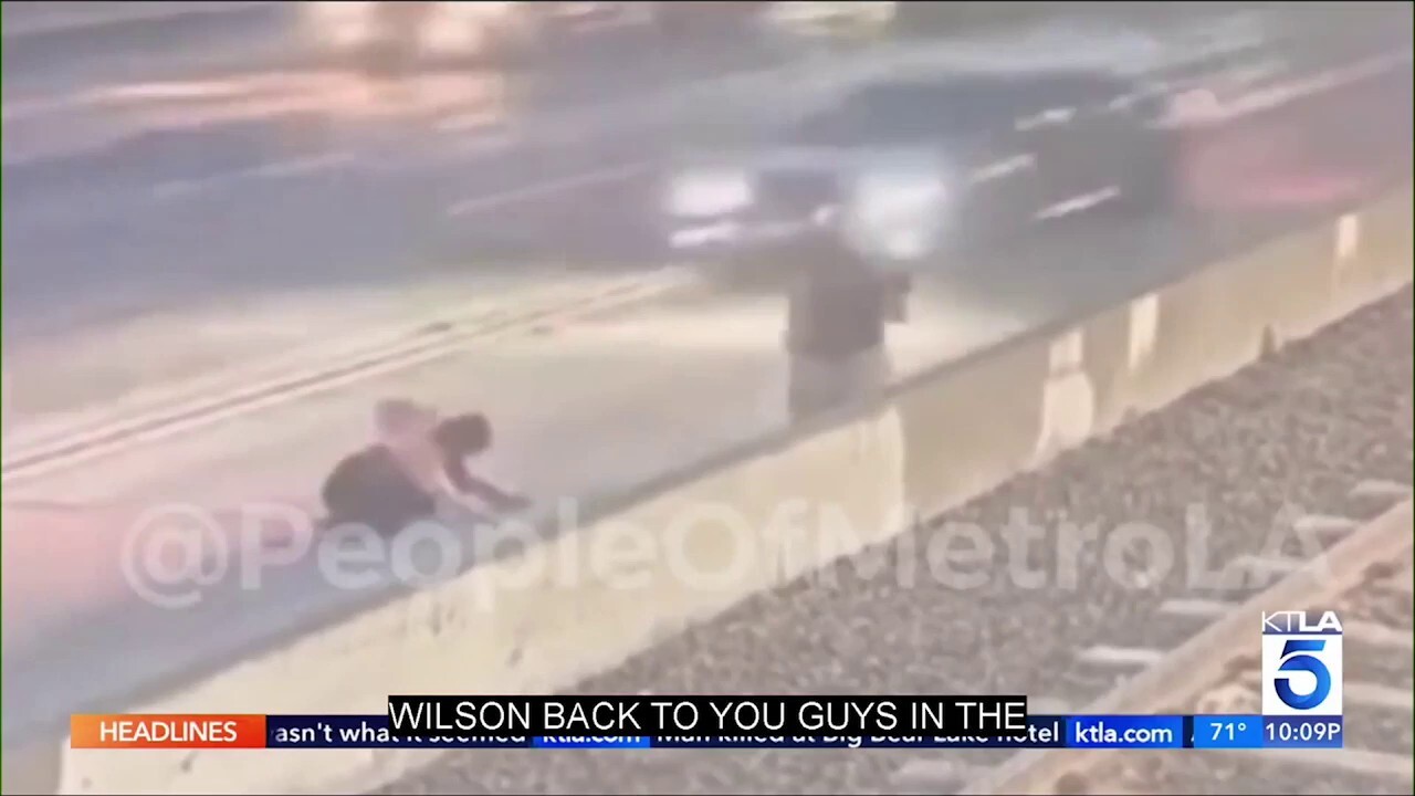 Disturbing video shows man trying to throw woman into LA traffic