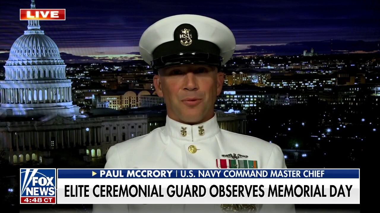Navy elite ceremonial guard observes Memorial Day