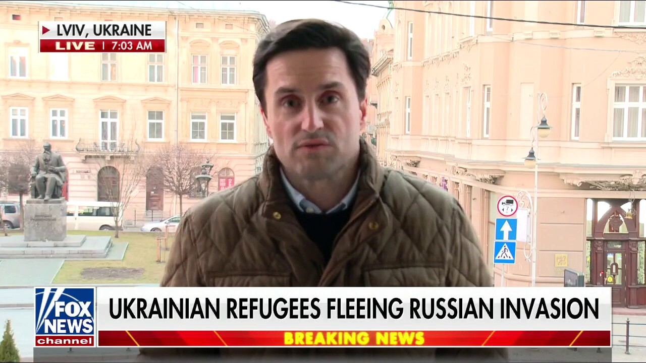 Air sirens heard in Lviv as refugees flee Russian invasion