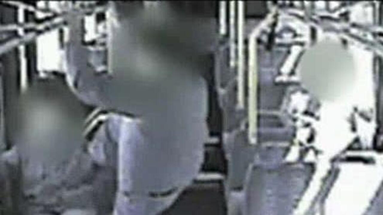 Warning graphic video: Bus passenger kicks elderly woman 