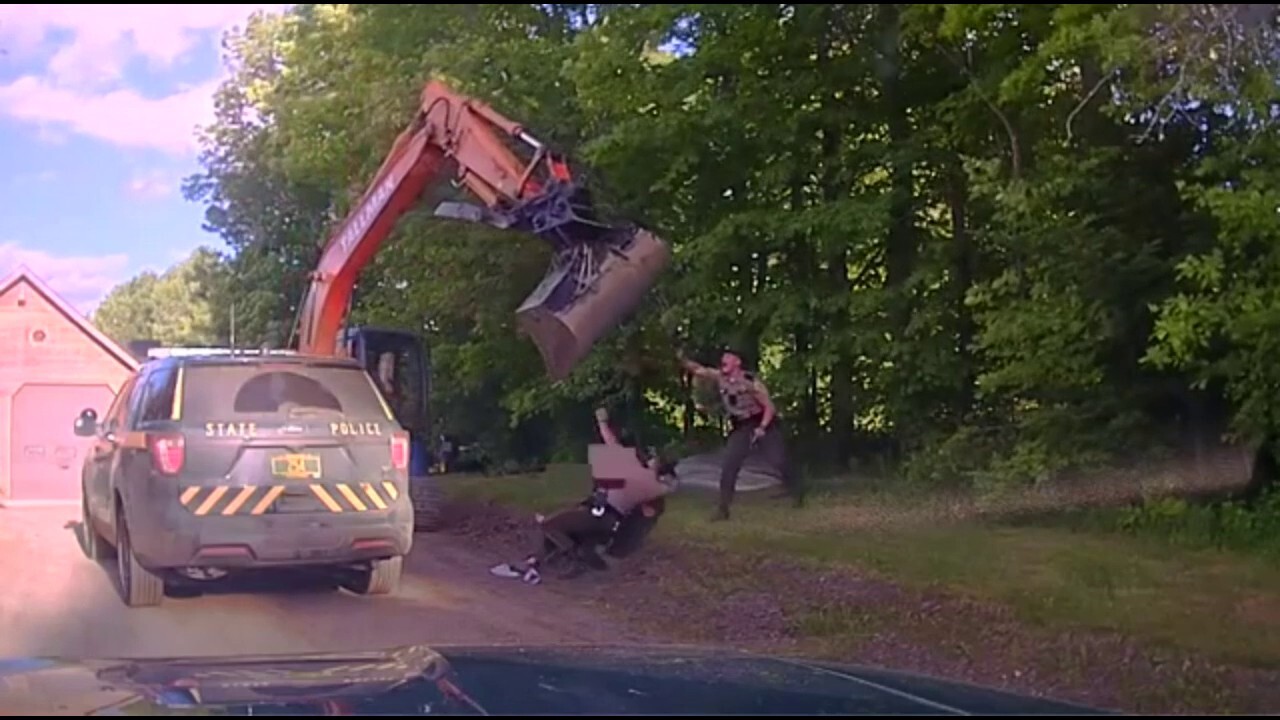 Man swings excavator at Vermont state troopers who were trying to arrest his son