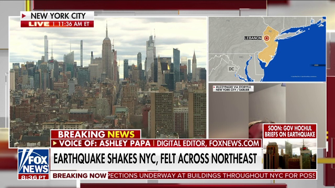 Земетресение удари Ню Джърси и разтърси сгради в околните щати