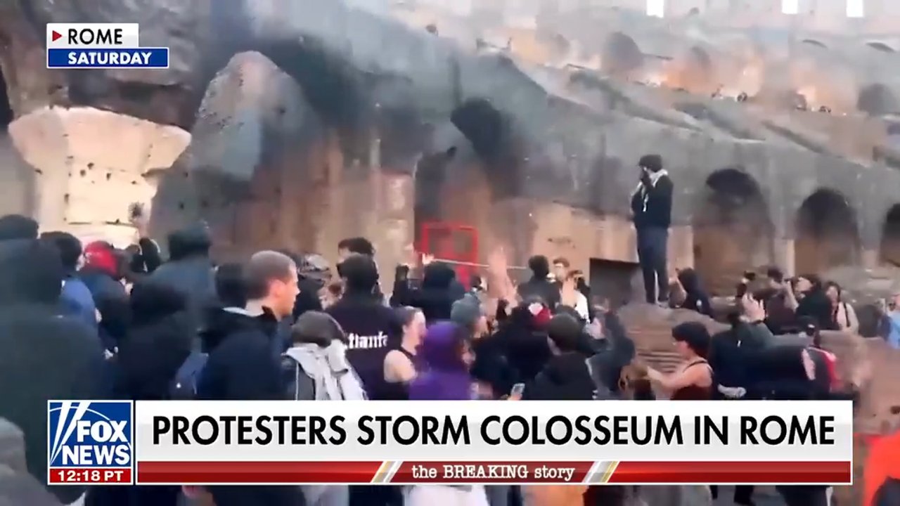 Rioters storm Colosseum in Rome as protests spread across Europe