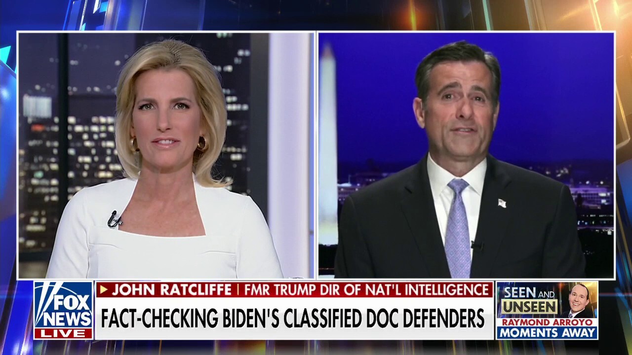 John Ratcliffe fact-checks Joe Biden's classified documents defense ...