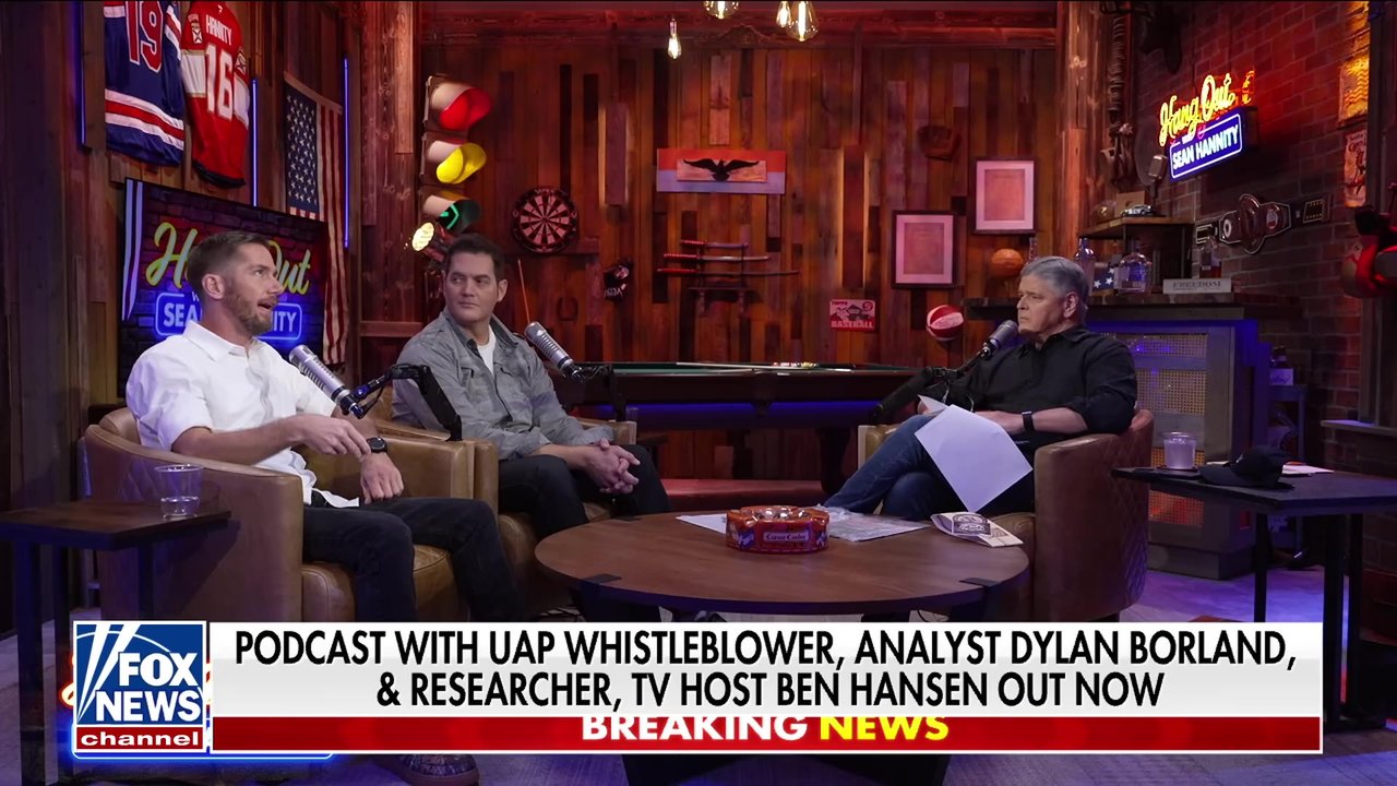 UAP whistleblower Dylan Borland describes his close encounter with a 100-foot triangle craft on 'Hang Out with Sean Hannity.'