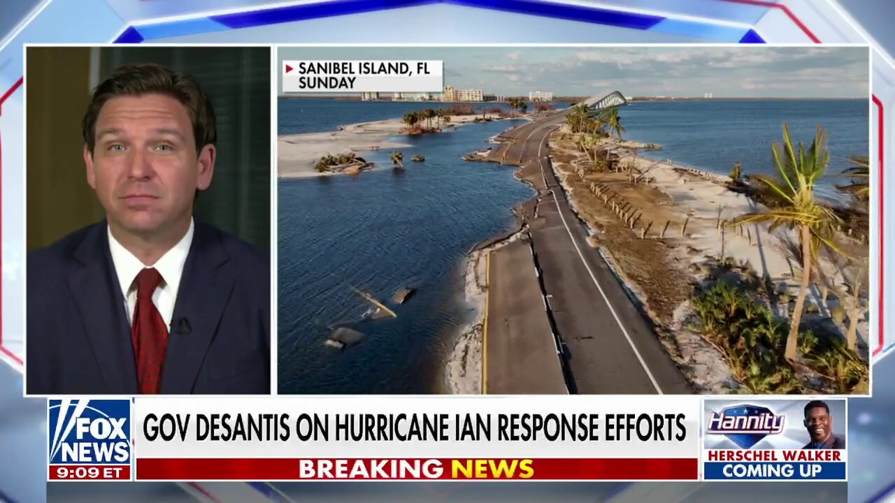 Florida Gov. Ron DeSantis said Vice President Kamala Harris's comments were 'not appropriate' as the state tries to recover from Hurricane Ian on 'Hannity.' 