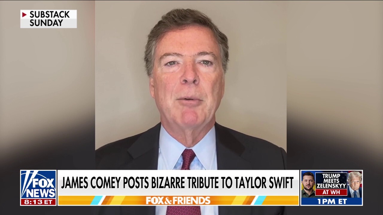 James Comey called out for bizarre tribute to Taylor Swift during anti-Trump rant: 'Unhinged'