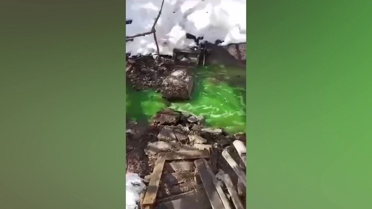 WATCH: River in Russian city turns bright green