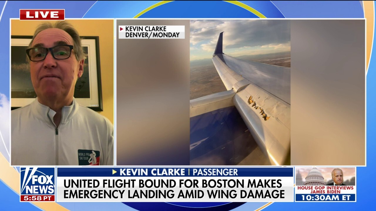 Видеоклип на пътника на United заснема повреда на крилото преди аварийното кацане на полета